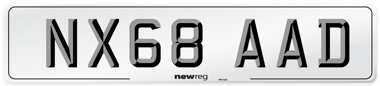 NX68 AAD Number Plate from New Reg